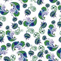Pattern with stylized peacock feather. Vector illustration Royalty Free Stock Photo