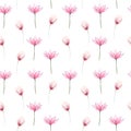 Seamless floral pattern with pink tender flowers