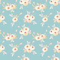 Seamless floral pattern with pink watercolor flower posies Royalty Free Stock Photo
