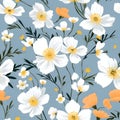 Seamless floral pattern with poppies. Vector illustration