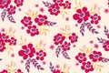 Seamless floral pattern, vintage ditsy print with autumn, winter motif: small flowers bouquets on white. Vector. Royalty Free Stock Photo