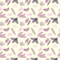 Seamless floral pattern with purple palm branch