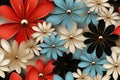 seamless floral pattern with red blue and black flowers Royalty Free Stock Photo