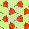 Seamless floral pattern with red tulip flowers Royalty Free Stock Photo