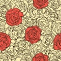 Seamless floral pattern in retro style