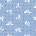 Seamless floral pattern, roses and circles, vintage.