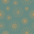 A seamless floral pattern in 70s retro style Royalty Free Stock Photo