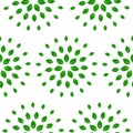 Seamless floral pattern with stars made of leaves. Repeating green texture on white background Royalty Free Stock Photo