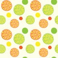 seamless floral pattern with stylized fruits and berries Royalty Free Stock Photo