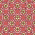 Seamless floral pattern, stylized poppies or chrysanthemums.