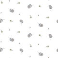 Seamless floral pattern with tiny small flowers on white.