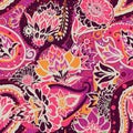 Seamless floral pattern in vintage oriental paisley style