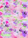 Seamless floral pattern with watercolor effect,flower Abstract Pattern background For fabric