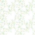 Seamless floral pattern with watercolor green tree branches Royalty Free Stock Photo