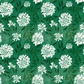 Seamless floral pattern with white flowers