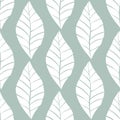 Seamless floral pattern with white shabby hand drawn leaves on turquoise background