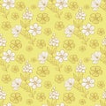 seamless floral pattern with white and yellow flowers Royalty Free Stock Photo