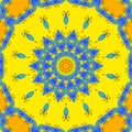 Seamless floral pattern yellow orange blue