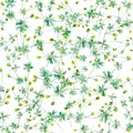 Seamless floral pattern with yellow wildflowers Royalty Free Stock Photo