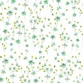 Seamless floral pattern with yellow wildflowers Royalty Free Stock Photo