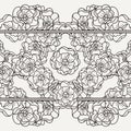 Seamless floral patterned boeder with flowers. Royalty Free Stock Photo