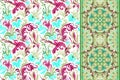 Seamless floral patterns set. Vintage flowers backgrounds and borders Vector Royalty Free Stock Photo
