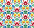 Seamless floral polish pattern - ethnic background Royalty Free Stock Photo