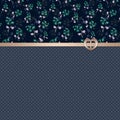 Seamless floral polka dot belt pattern navy