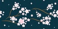 Seamless floral sakura pattern background, Vector cherry blossom and branch, Hand drawn decorative, Seamless backgrounds and Royalty Free Stock Photo