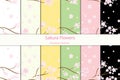 Seamless floral sakura pattern background, Vector cherry blossom and branch, Hand drawn decorative, Seamless backgrounds and Royalty Free Stock Photo