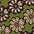 Seamless floral sixties style vintage multicolor pattern