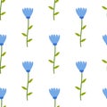 Seamless floral spring flowers blue.Vector illustration. For your design, wrapping paper, fabric.