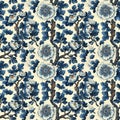 Seamless floral tapestry pattern in the style of Chinese Royalty Free Stock Photo