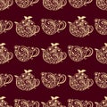 Seamless Floral Teapot and Cup Pattern