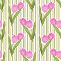 Seamless floral tulip pattern background