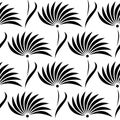 Seamless floral vector pattern.Symmetrical black and white background with flowers.
