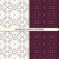 Seamless floral vector patterns with floral and botanical elements. Children`s, kitchen textiles, print for textiles, wallpaper de