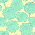 Seamless floral vintage japanese spring asters pattern