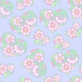 Seamless floral vintage pattern in light, vanilla spring green a