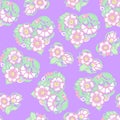 Seamless floral vintage pattern in light, vanilla spring green a