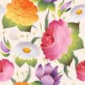 Seamless floral vintage pattern vector Royalty Free Stock Photo