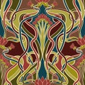 Seamless floral wallpaper in art nouveau style