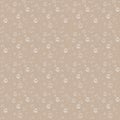 Seamless floral white doodle pattern pastel brown background