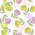 Seamless flower background in vector