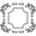 Seamless flower frame pattern background, for design beautiful card. Vector Royalty Free Stock Photo