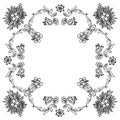 Seamless flower frame pattern background, for design beautiful card. Vector Royalty Free Stock Photo