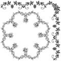 Seamless flower frame pattern background, for design beautiful card. Vector Royalty Free Stock Photo