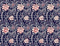 Seamless flower paisley allover with navy background