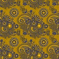 Seamless flower paisley design background