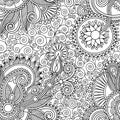 Seamless flower paisley design background